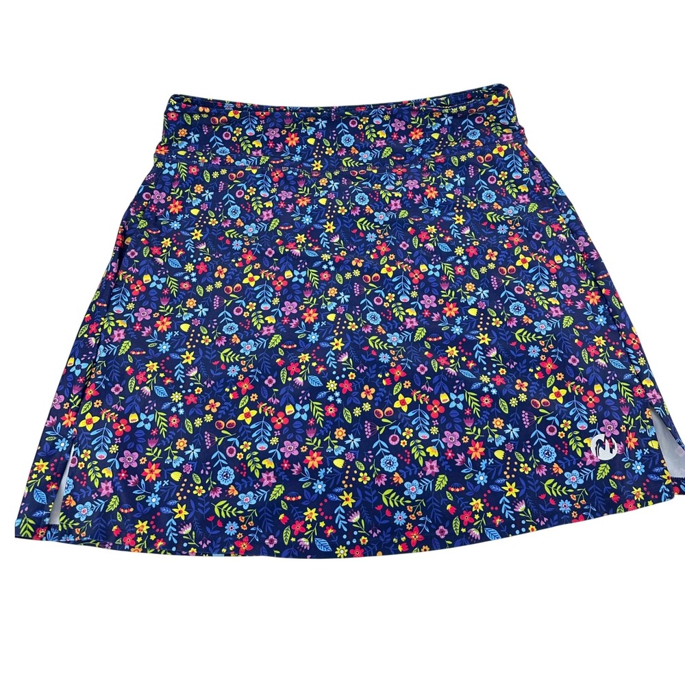 Moteepi Skort Skirt Golf Pickleball High Waist Stretch Floral Blue Womens XL